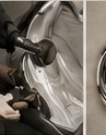Hand-polishing the shaped steel