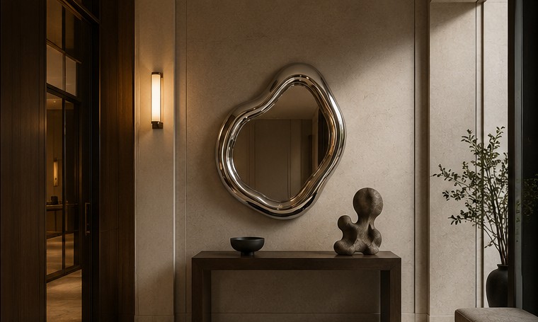 BLOWNMIRROR in a luxury entrance hall
