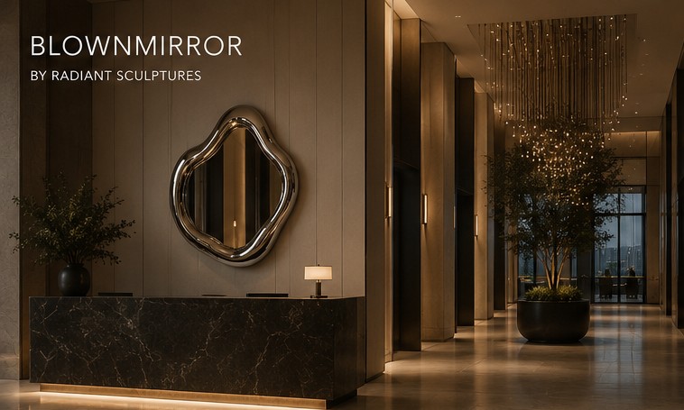 BLOWNMIRROR in a hotel lobby